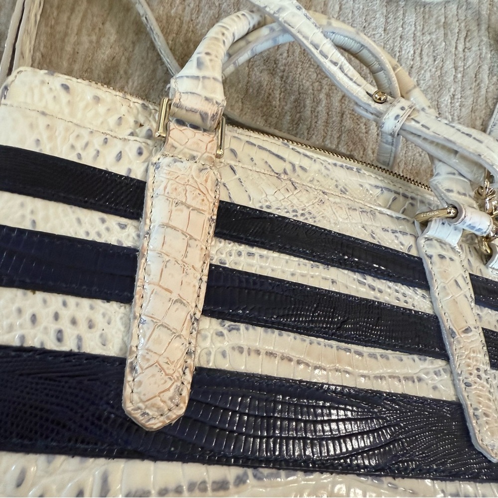 BRAHMIN Asher Suri White Corsica Purse Handbag Shoulder Bag Alligator Melbourne - Picture 11 of 17